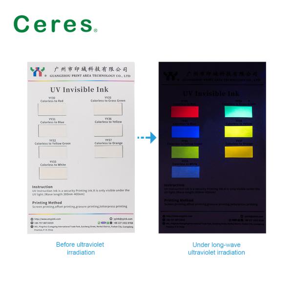 800nm Ceres UV Invisible Ink Бесцветный до зеленого Нормальный Сухой