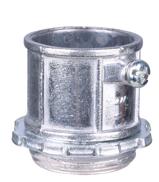 Aluminum Electrical Conduit Fittings , EMT Pipe Connectors Polished Finish