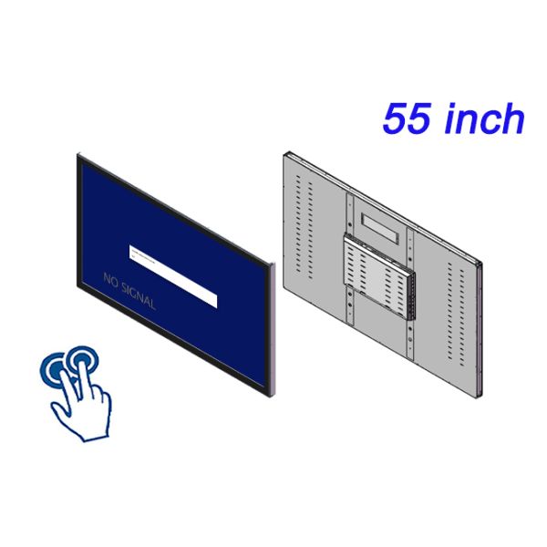 55 inch High and Low Temperature Resistant Embedded Dustproof Multi serial Port Capacitor TouchScreen PC Monitors PLC Configuration Display