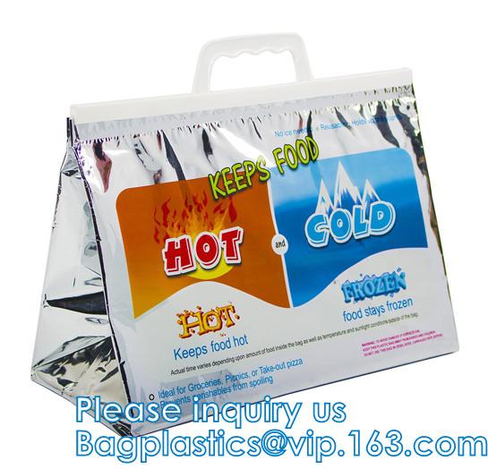Handle Freezer bags, Insulated Reusable Grocery Thermal Cooler Bag, THERMO ALUMINIUM FOIL LUNCH BAG