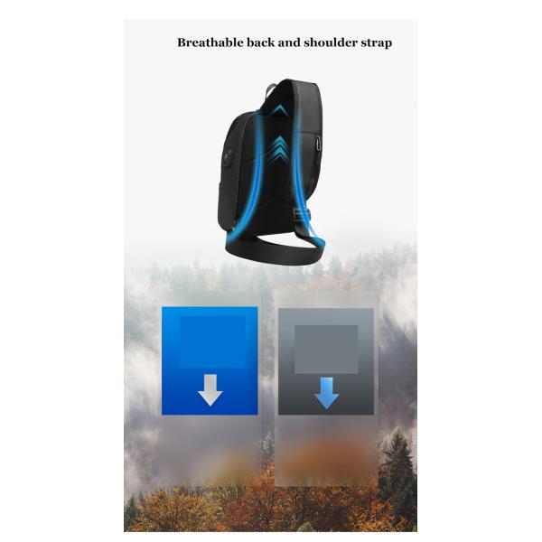 7.9 Inch IPAD USB Charging Shoulder Travel Sling Bag 18*10*30cm