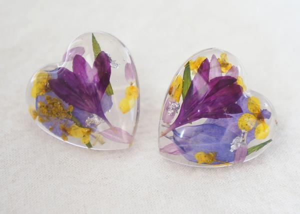 Best Seller Dancing Butterfly Heart Shape Purple Color Crystal Earrings 925 Silver For Sale