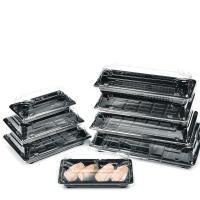 Manufacturer Black Sushi To Go Packaging Boxes Vacuum Formed Sushi Plastic Food Grade Packaging Boxes