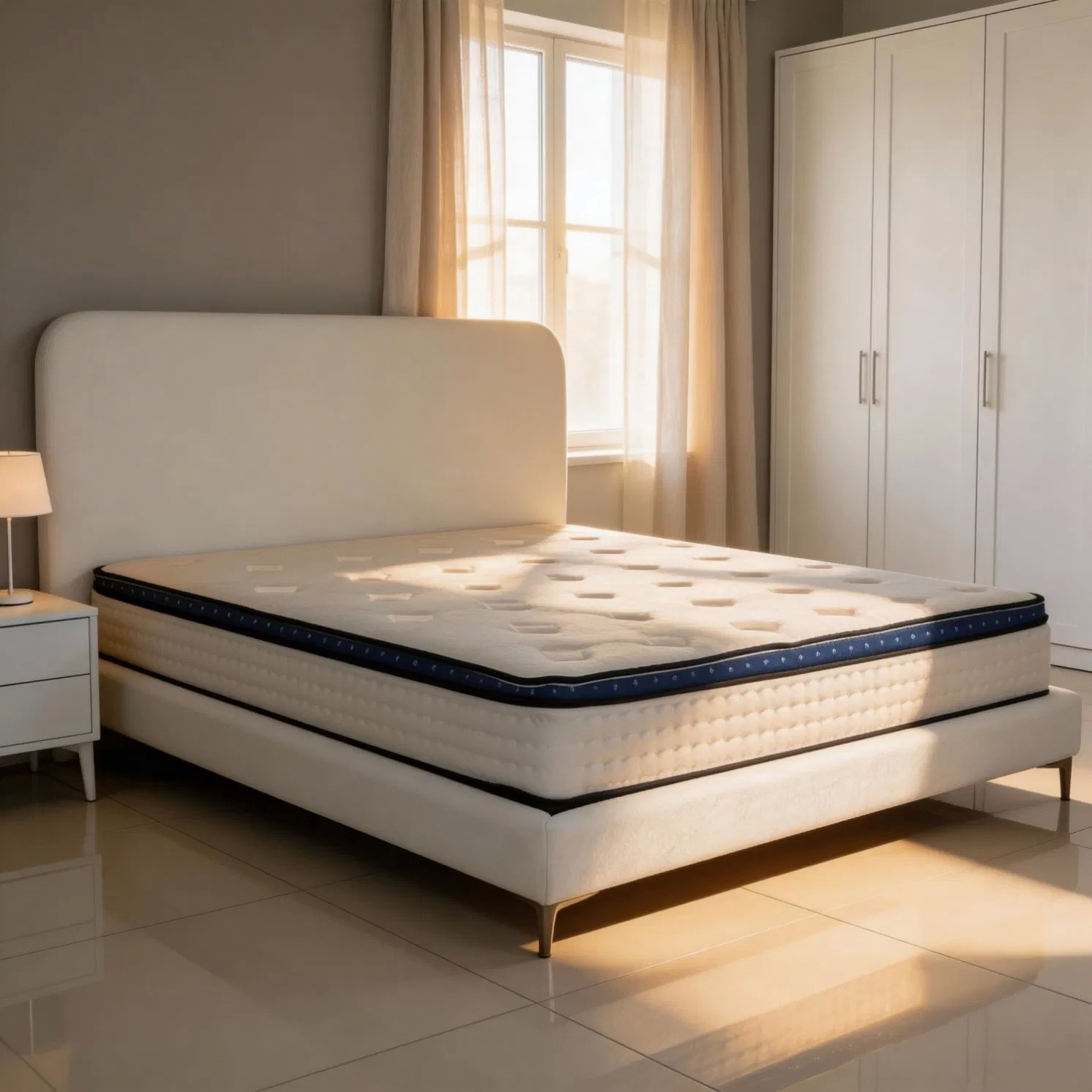 Reliable Fluffy Upholstered Bed Maintains Its Shape and Comfort Over Years of Use