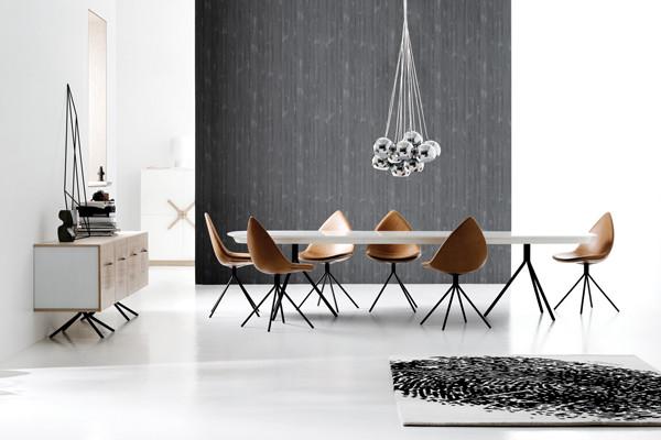 Fiberglass Dining Chair Karim Rashid Ottawa chair wax leather or fabric dining chair