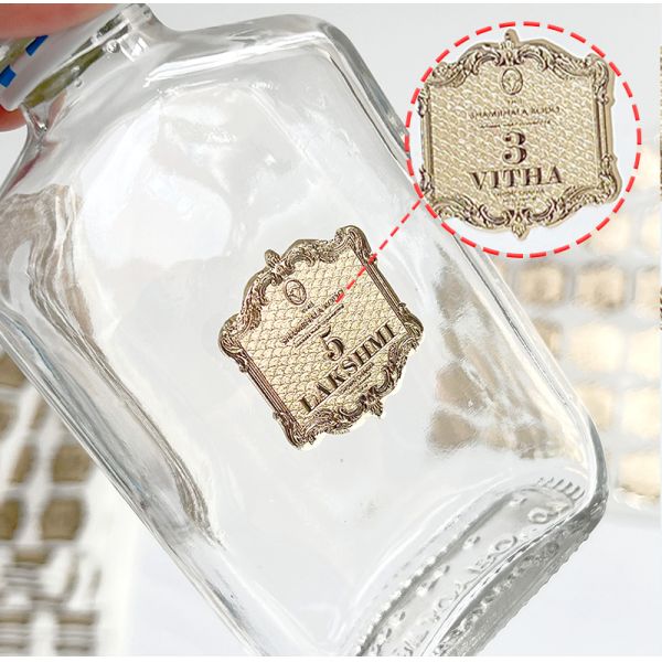 Personalized Gold Foil Waterproof Stickers for Sparkling Wine Non-Fading Colors with Strong Adhesion  Labels