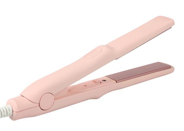 Pink Plate Mini Hair Straightener , Electric Hair Crimper 2600mAh Lithium Battery
