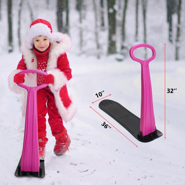 10'' Board Width Kids Plastic Folding Snow Scooter Kick-Scooter Sledge for Children
