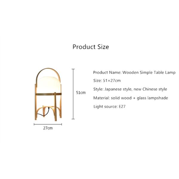 Wood Table Lamp Japanese Creative Glass Table Lamps For Living Room japanese desk lamp(WH-MTB-29)