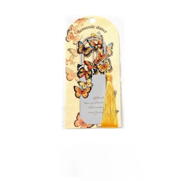 Marca de libros de metal personalizada mariposa Tassel Marcas de libros de metal huecas