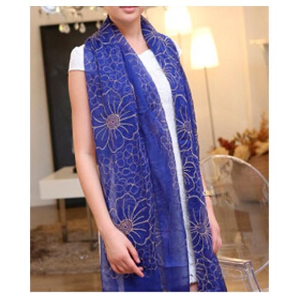 Fashion Tudung Silk Scarf Flower Embroidery Scarf Muslim Tudung Muslim Scarf