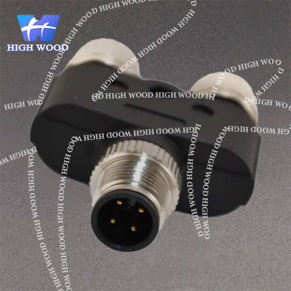 M12 Adapter, Y-Type, Code A, 4-Pin Male to Dual Female M12 to M12