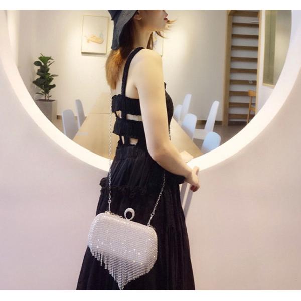 New style evening party bag diamond banquet bag tassel bag diagonal cross bag hand bag female dinner socialite party bag