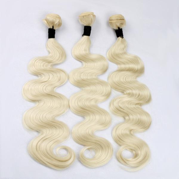 Brazilian virgin human hair White blonde 60 human hair extensions weave weft