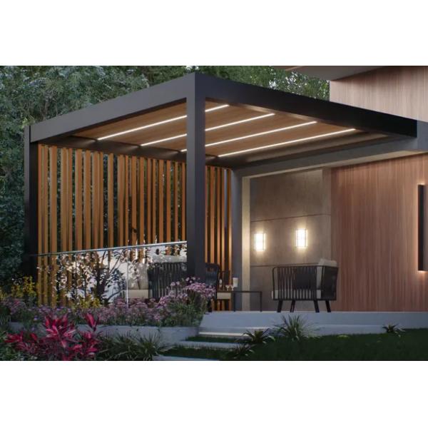 Электрические наружные экраны от дождя Слатки Слатки Садовый навес Покрытый порошком беседка Биоклиматические жалюзи Алюминиевая пергола