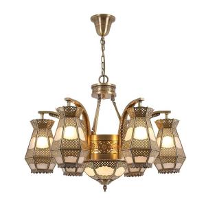 Decorative Vintage Living Room Chandelier Glass Shade Material For Church