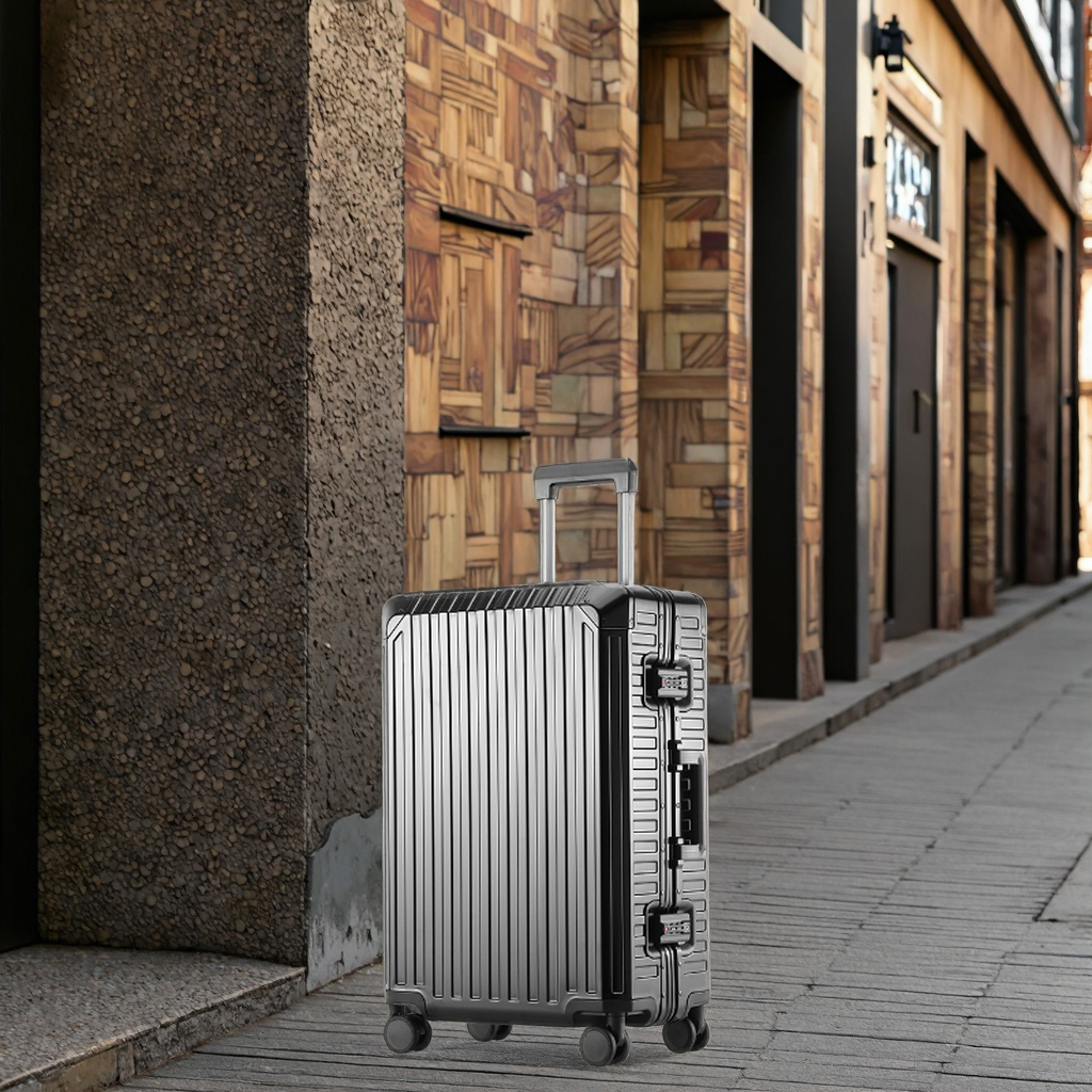 All-Aluminum Magnesium Alloy Travel Suitcase Unisex Fashionable Universal Wheel Boarding Luggage Men's Women's Metal Trolley for