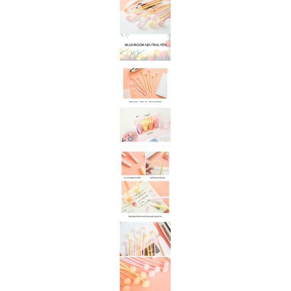 Estilos de hongo creativo Pluma de silicona de gel de 0,5 mm Pluma luminosa y neutra Papelería