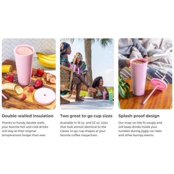 22 Ounces Colorful Iced Coffee Travel Mug With Straw Personalized Plastic Tumblers For Parties Birthdays Leak Proof Splash Proof And Easy To Clean