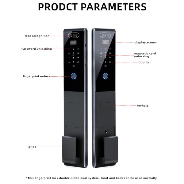 YAGU Double-sided 3D Face Recognition Automatic Smart Lock Fingerprint Combination Lock Entry Door Security Door Household Locks