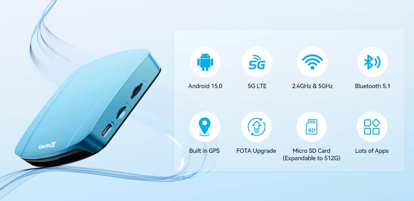 Tbox Ultra High-End Flagship Wireless CarPlay & Android Auto Car Streaming Box SM6350 8G+128G