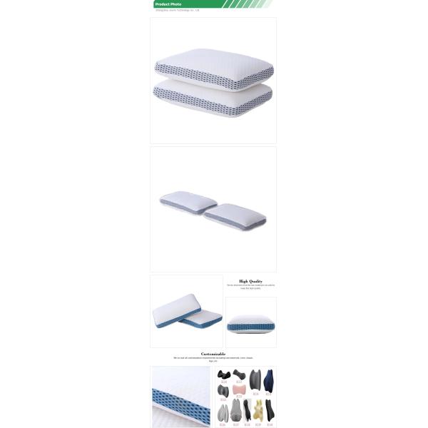 Ventilated Gel Cooling Memory Foam Triangular Camping Pillow with Polyester Cover