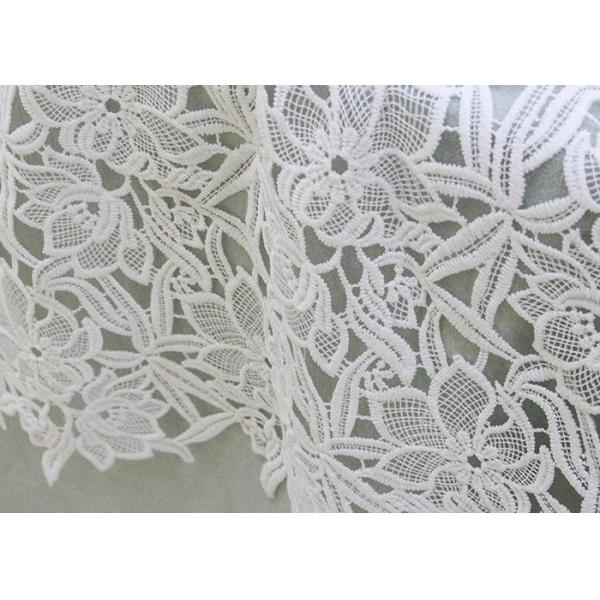 Water Soluble Embroidered Polyester Lace Fabric With Floral Lace For Dress Designer