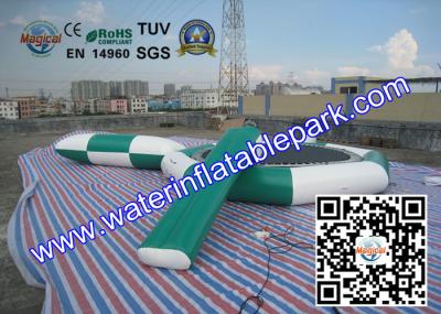 Floating Inflatable Water Trampoline Combo Game Playing On Sea Or Lake