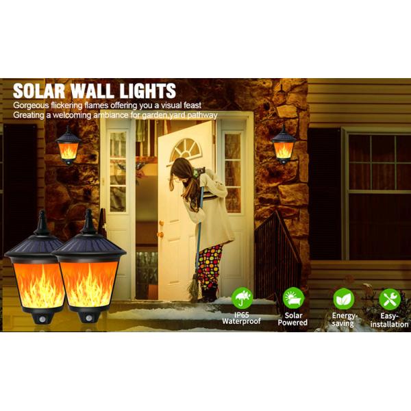 Yard Flickering Flames Wall Lights Outdoor Decorative Hanging Fire Moving Led Lantern