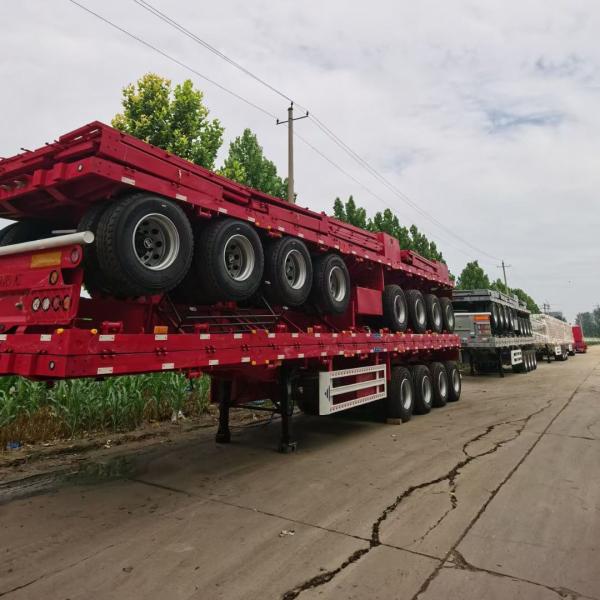 Tread 1840mm Load Capacity 60t-70t 40ft Flatbed Semi Trailer