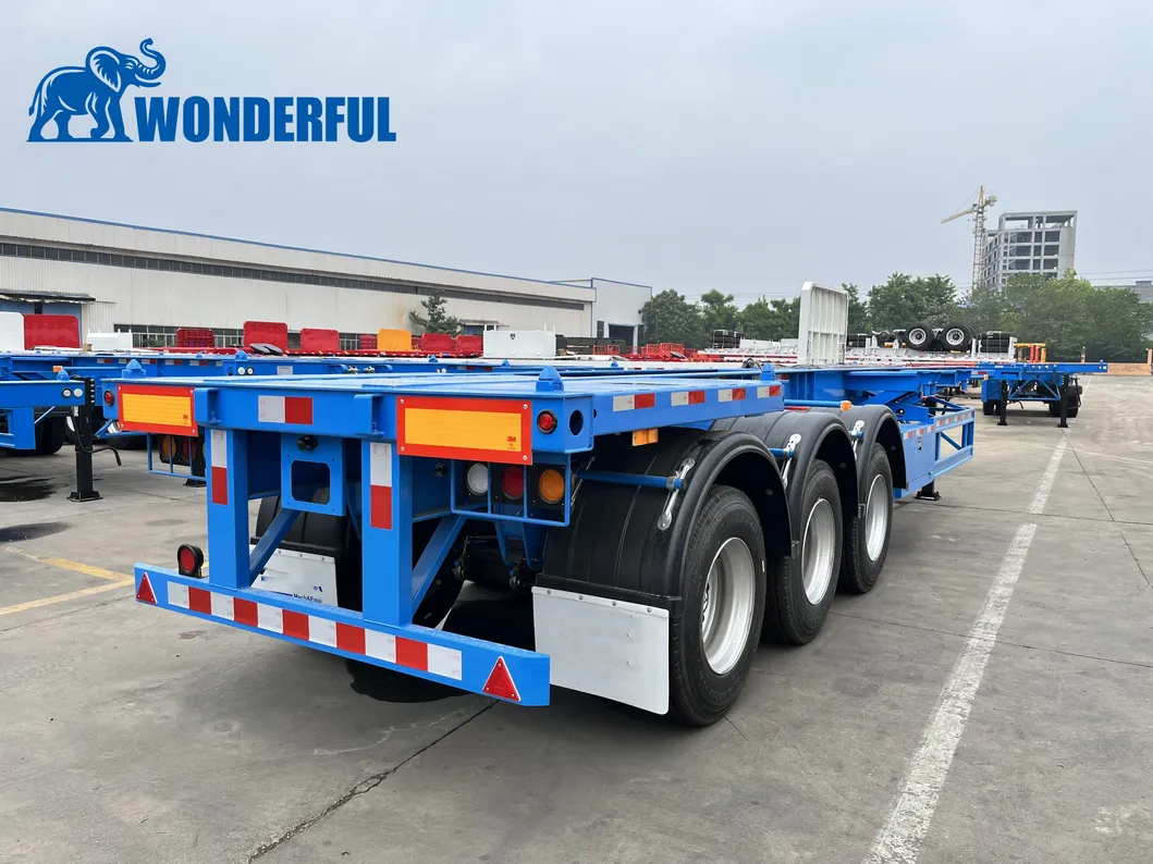 Cheap Price Customer Requirements 2 3 4 Axles Mechanical Suspension Heavy Duty Transport 20feet 40FT 45FT Container Truck Skeletal Chassis Skeleton Semi Trailer