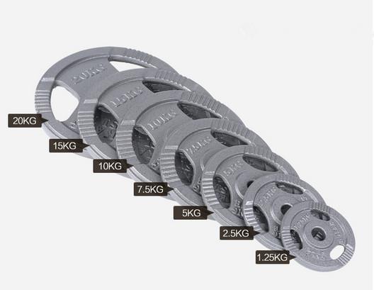 1.25kg  2.5kg 5kg 7.5lkg 10kg 15kg 20kg dia28m high standard weight plate with three handle