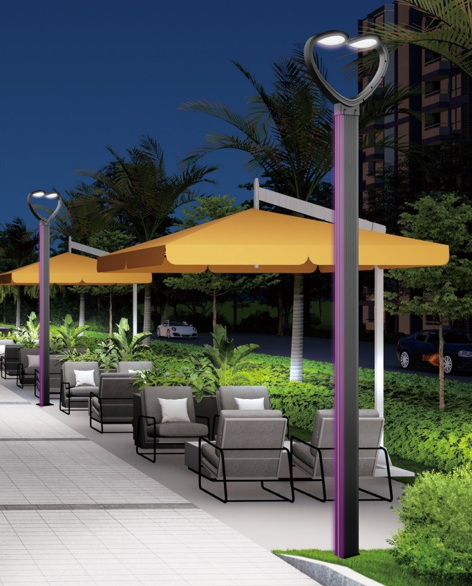 Outdoor LED Garden Light with 6000K Daylight Alert and Die Casting Aluminum Pole