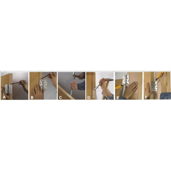 Satin Nickel Metal Door Hinges Open 180 Degree Professional Design