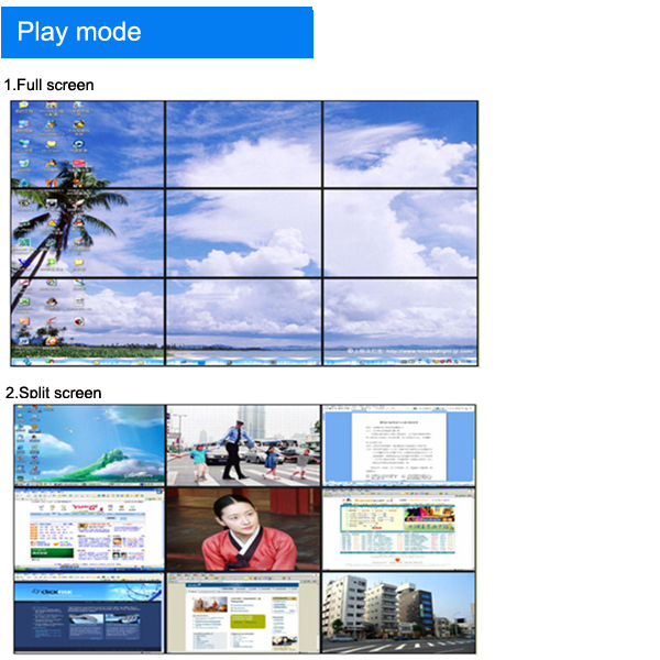 Multi Screen 3 * 4 LCD Video Wall 500cd / M2 Brightness For Exhibition Display