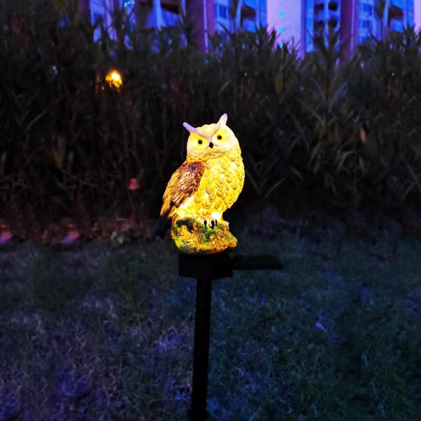 Warm White Plastic Solar Light Crafts Lawn Lights Garden Owl Lights 2700K IP55