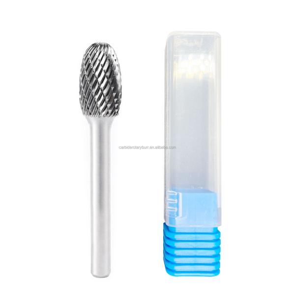 Free Sample Rotari Power Tool Parts 6mm Tree Shape Double Cut End Grinding Die Grinder Bits Tungsten Rotary File Carbide Burr