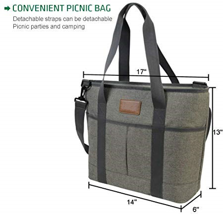 25 CAN Waterproof Insulated Cooler Carry Bag , Outdoor Picnic Cooler Tote Bag