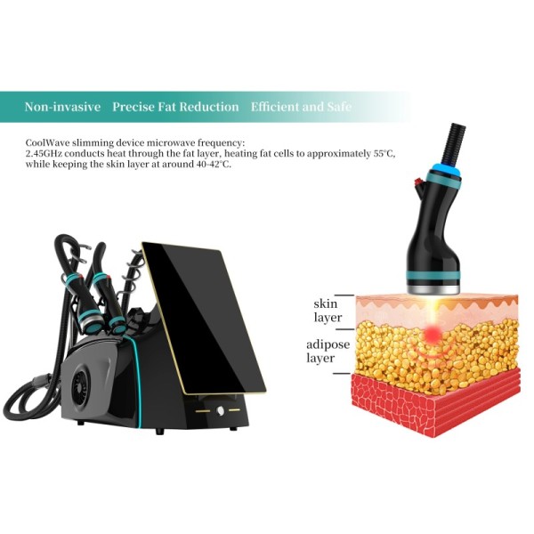 Portable Onda Pro 2.45GHz Onda Coolwave and RF Microwave Fat Freeze Wave Body Contouring Cool Wave Machine