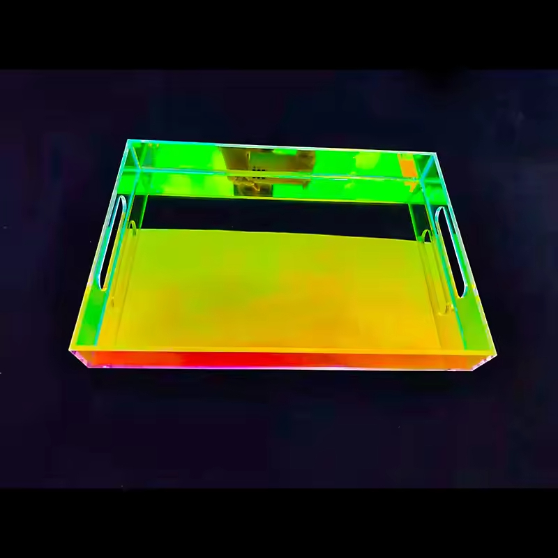 Customizable Acrylic Display Tray Colorful Plastic Storage Organizer for Fruits Chocolates Spices Kitchen Bedroom
