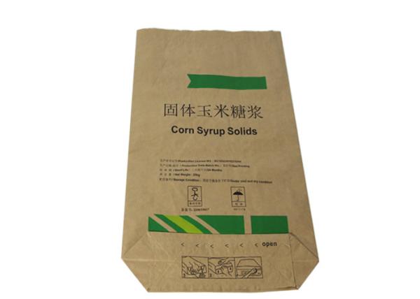 Pasted Food Grade Multiwall Kraft Paper Bags 20kg 25kg Sodium Citrate Animal Feeds
