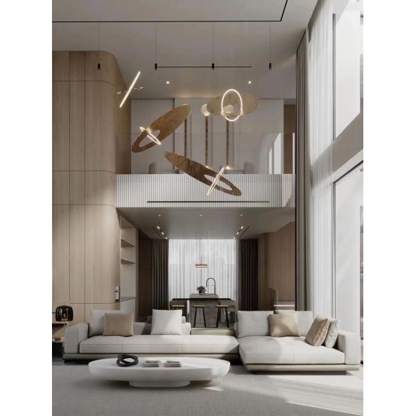 Shaped Curved Minimalist Hotel Lobby Furniture Linen Sectional Sofa