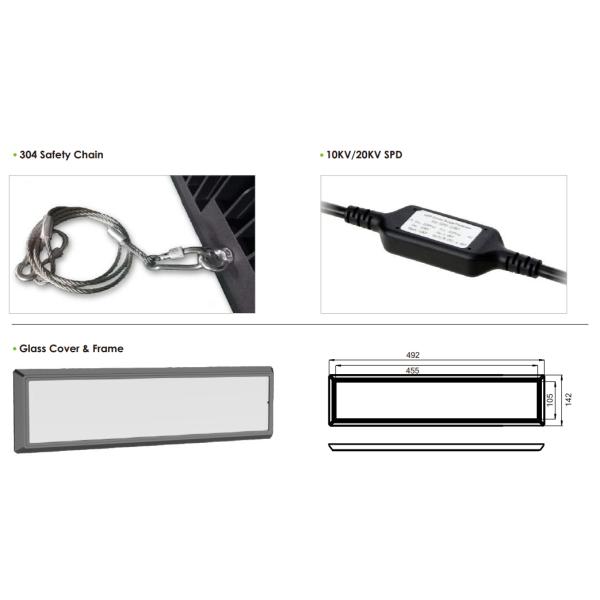 1500 Вт IP66 светодиодный стадионный свет водонепроницаемый 6500K Проливной свет без IK08/IK10 145lm/W Высокая защита для бассейна