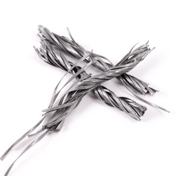 Buliding Polymer Material PP Fiber Twisted Bunchy Form 500T For Crack Resistant