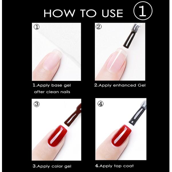 Matériau de protection de l'environnement Gel ongles vernis de base manteau haut avec lampe LED 30s Temps de guérison et choix écologique