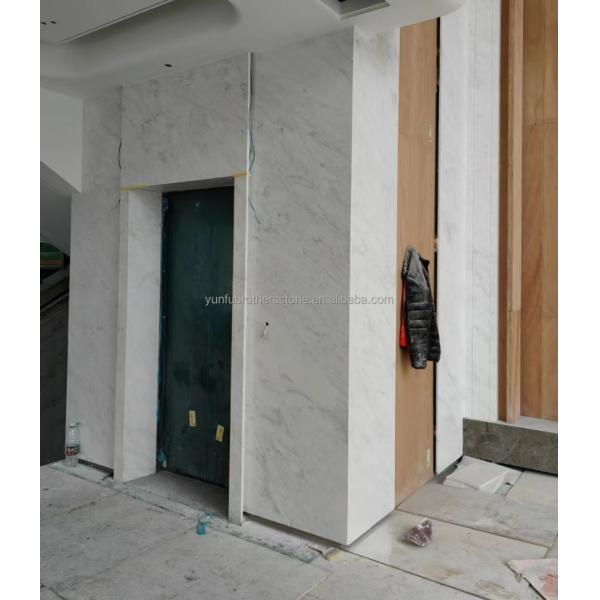 White Thassos Marble Big Slab Polished Stone Wall Panel Tile for Modern Hotel Design