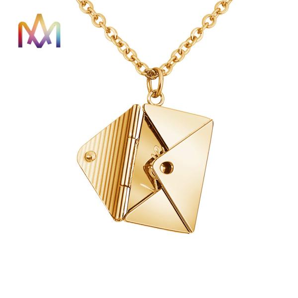 50cm Chain Envelop Pendant Necklace With Your Pillow Talk Inside 3 Colors Available Jewelry Gifts