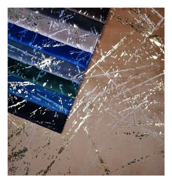 Shrink Resistant Embossed Foil Velvet Fabric Printed Knitted Fabric