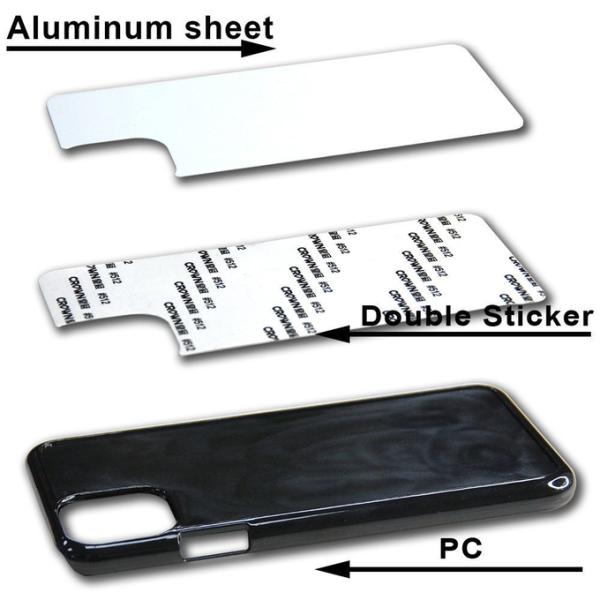 Casillas para teléfonos celulares de plástico sublimación imprimible con hoja de aluminio para iPhone Samsung Huawei