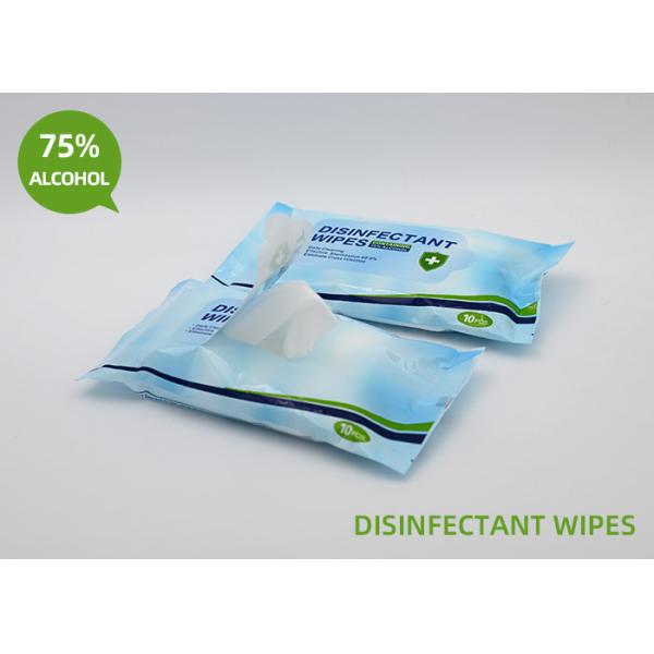 Non Woven Fabrics Disinfectant Wipes Travel Pack With Alcohol Safe For Skin